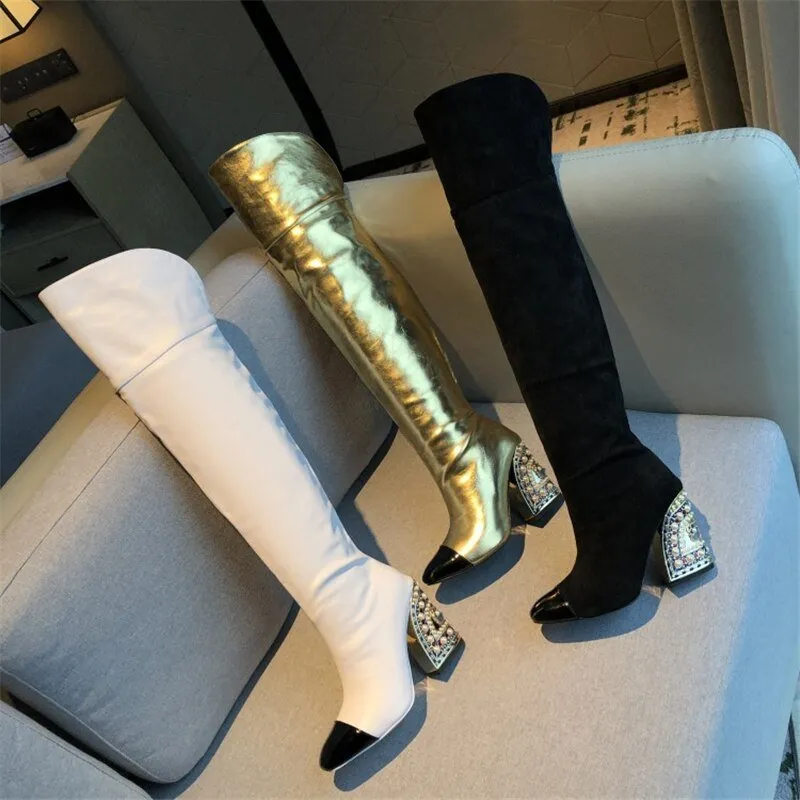 Women Catwalk Style With Pearl Large Size Shoes