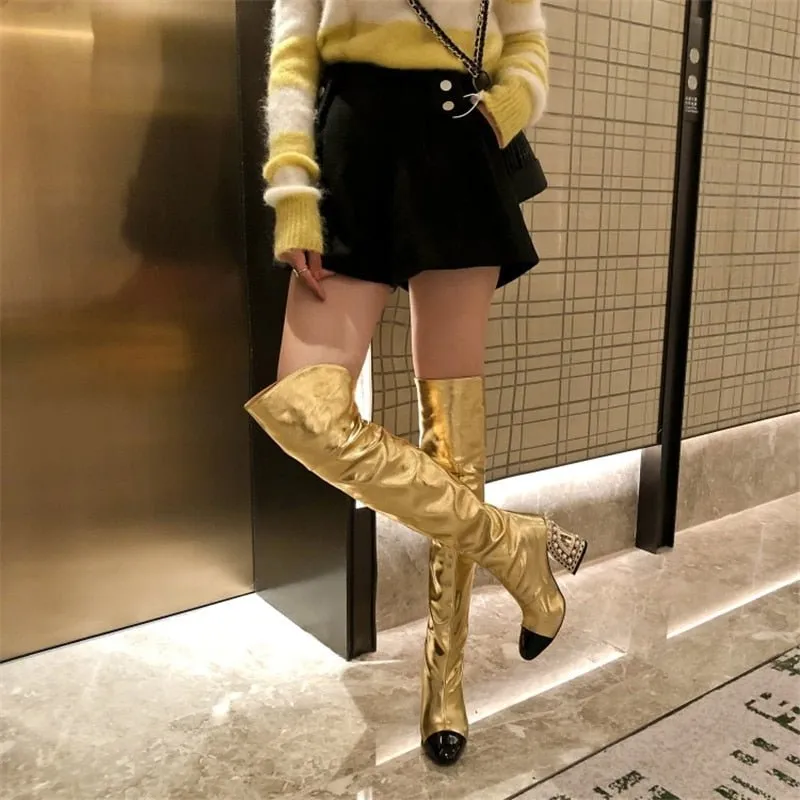Women Catwalk Style With Pearl Large Size Shoes
