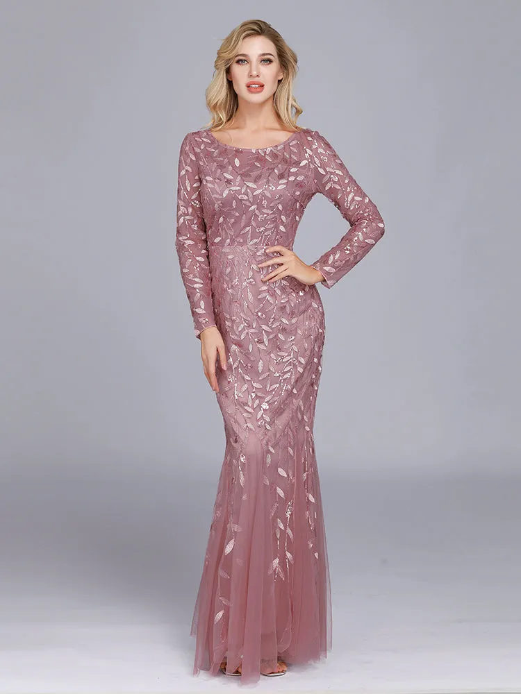 Women Evening Dresses Mermaid Lace Appliques Tulle Long Party Dress