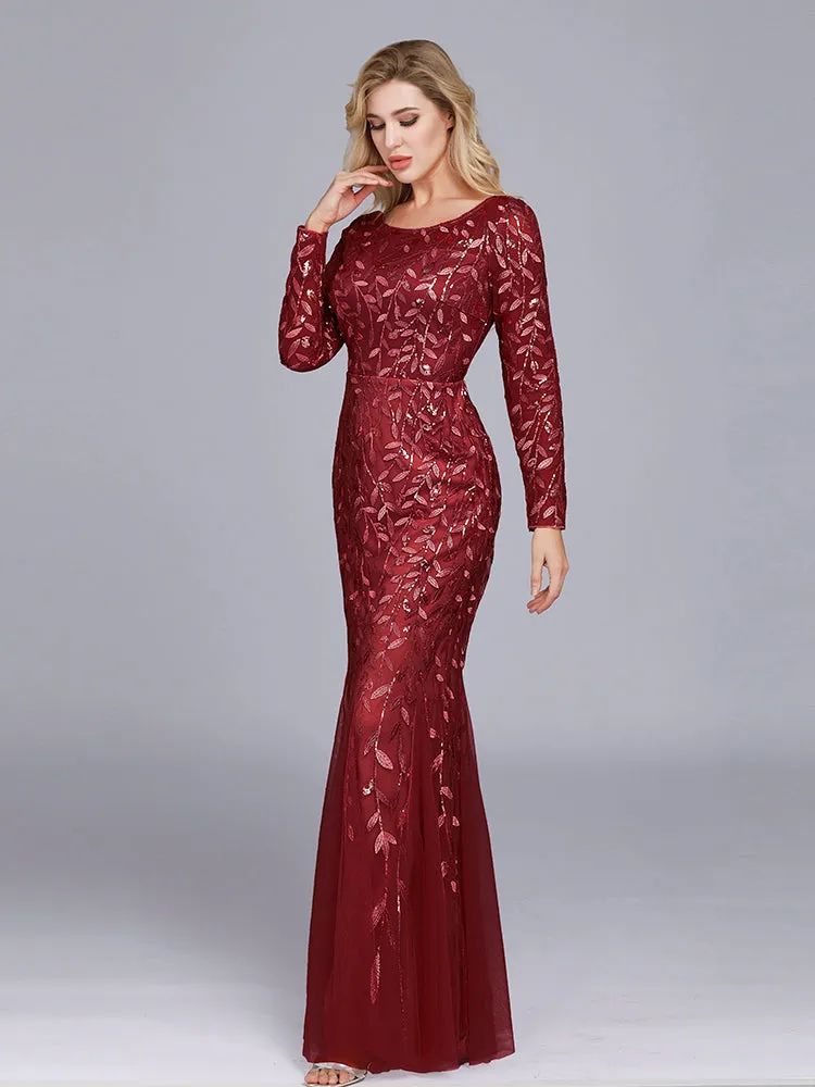 Women Evening Dresses Mermaid Lace Appliques Tulle Long Party Dress