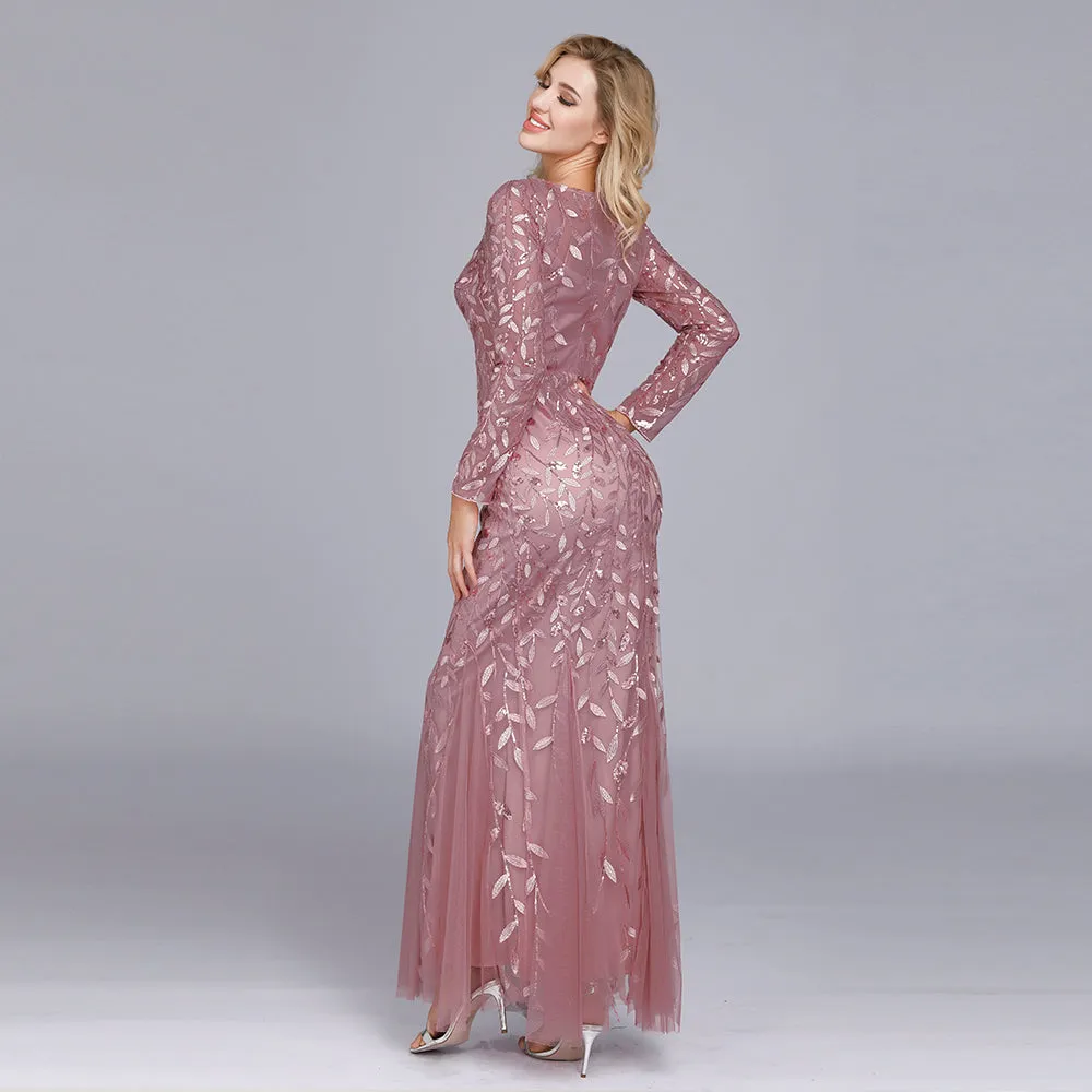 Women Evening Dresses Mermaid Lace Appliques Tulle Long Party Dress