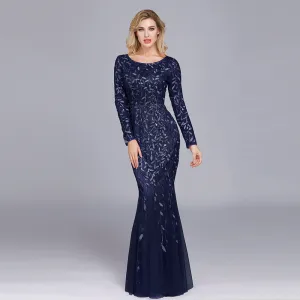Women Evening Dresses Mermaid Lace Appliques Tulle Long Party Dress