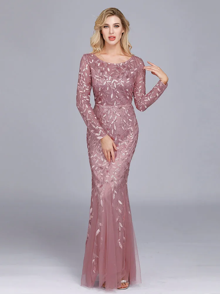 Women Evening Dresses Mermaid Lace Appliques Tulle Long Party Dress