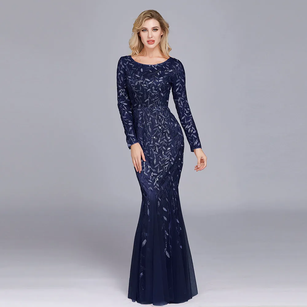 Women Evening Dresses Mermaid Lace Appliques Tulle Long Party Dress