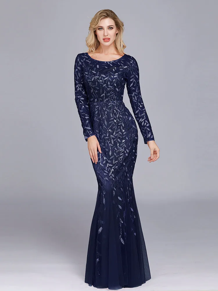 Women Evening Dresses Mermaid Lace Appliques Tulle Long Party Dress