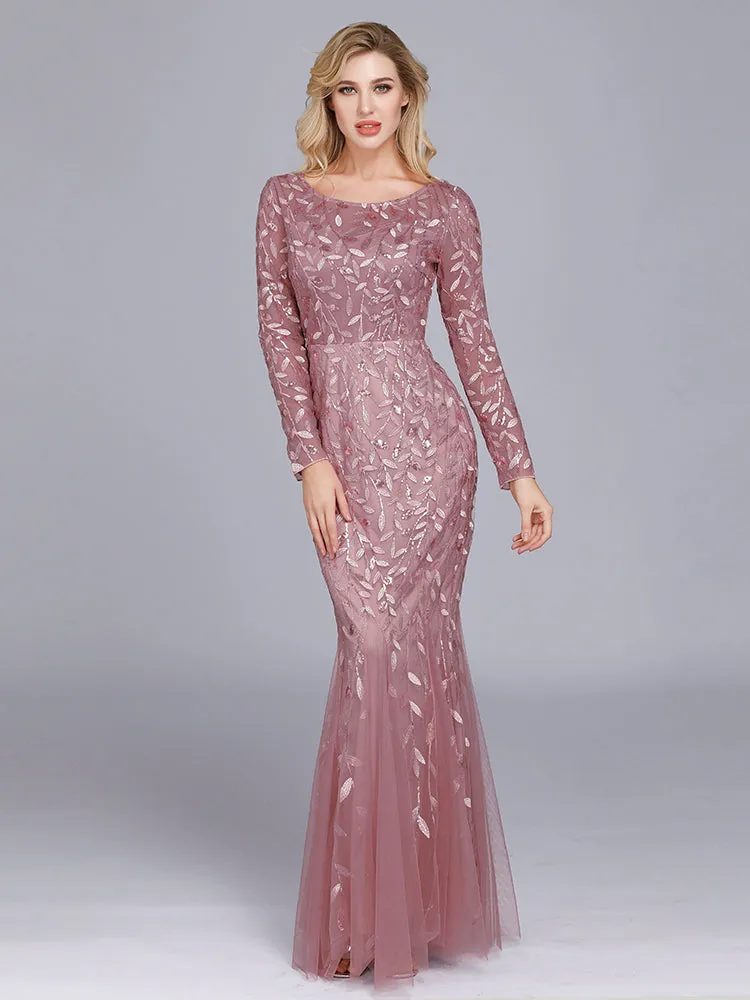 Women Evening Dresses Mermaid Lace Appliques Tulle Long Party Dress