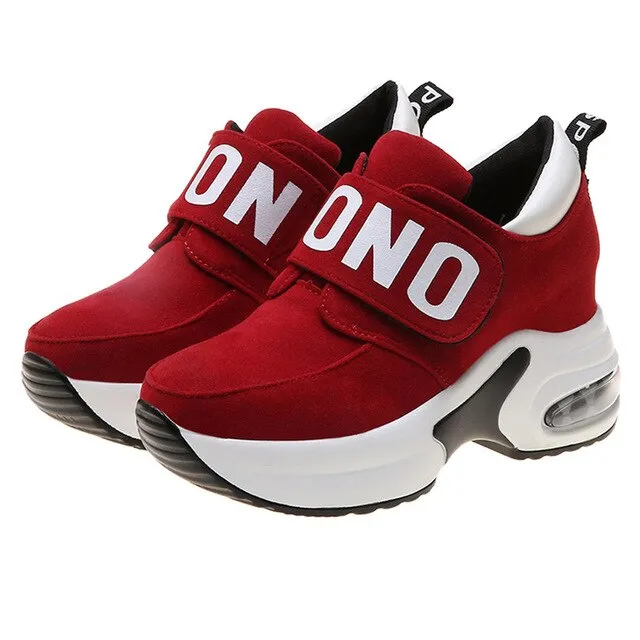 Women Fashion Casual Flock Slip-On Thick Platform Sport Sneakers Wedges Shoes women sneakers femme sneakers women 9.18