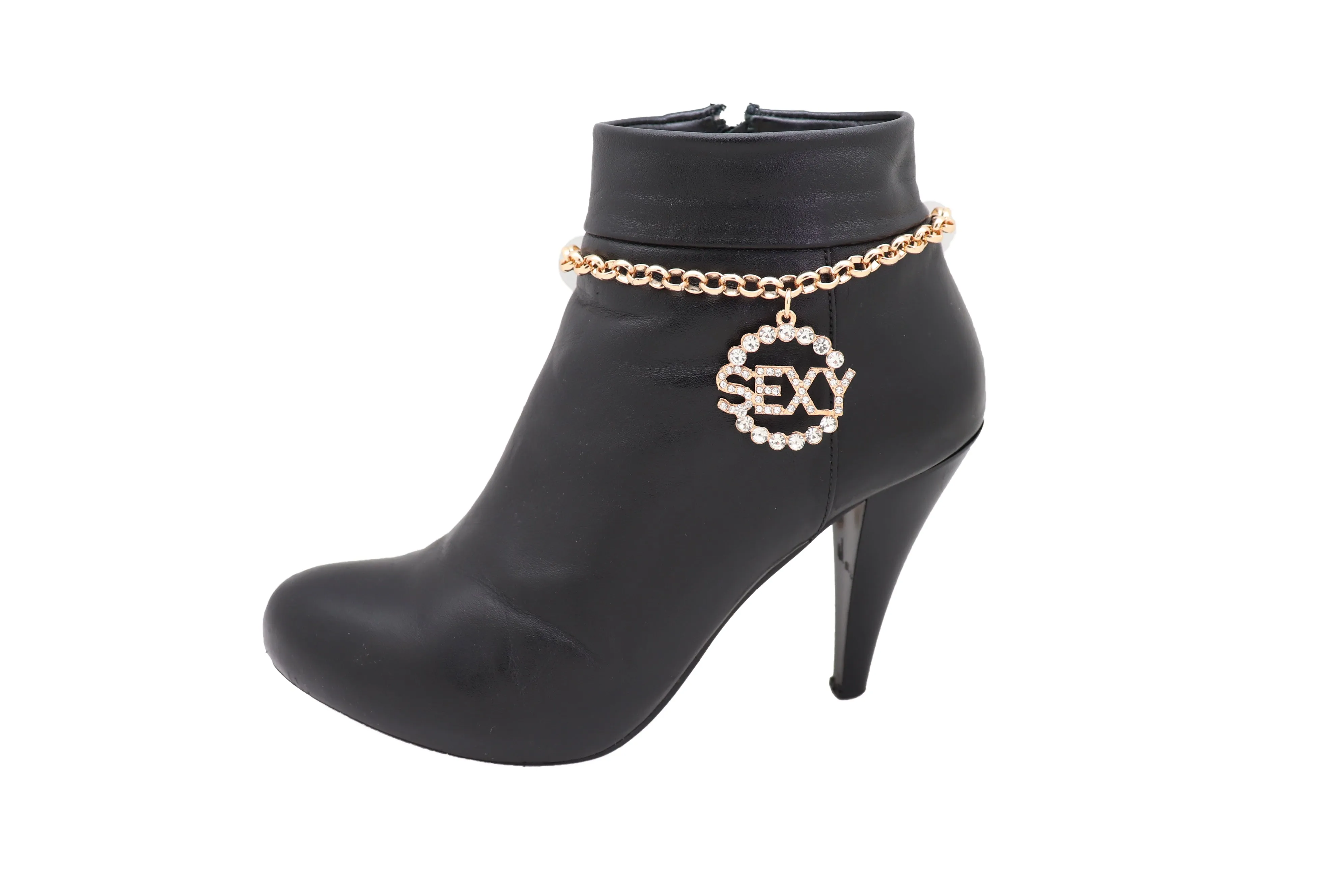 Women Gold Metal Chain Boot Bracelet Anklet Shoe SEXY Charm Hip Hop Street