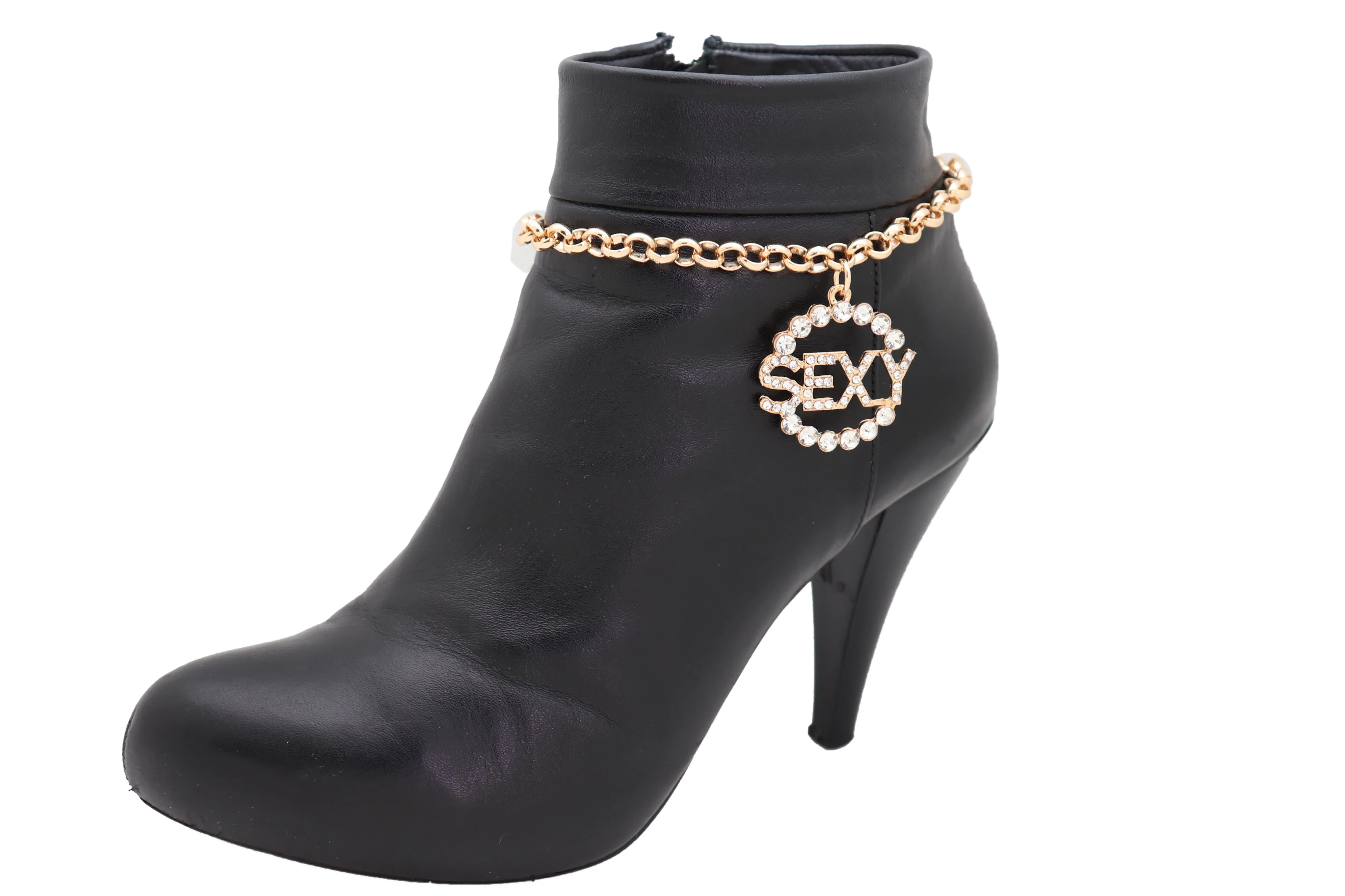 Women Gold Metal Chain Boot Bracelet Anklet Shoe SEXY Charm Hip Hop Street