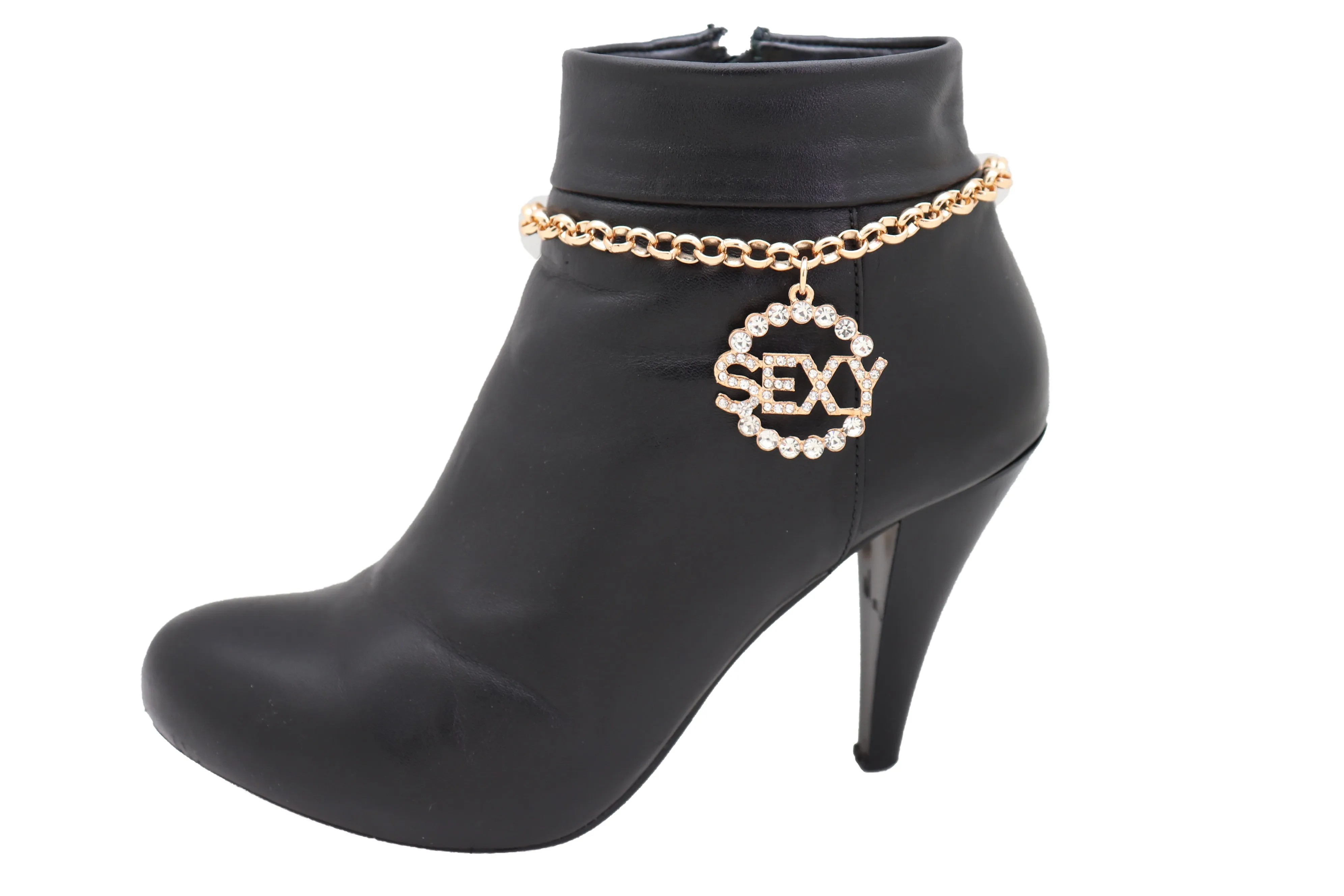 Women Gold Metal Chain Boot Bracelet Anklet Shoe SEXY Charm Hip Hop Street