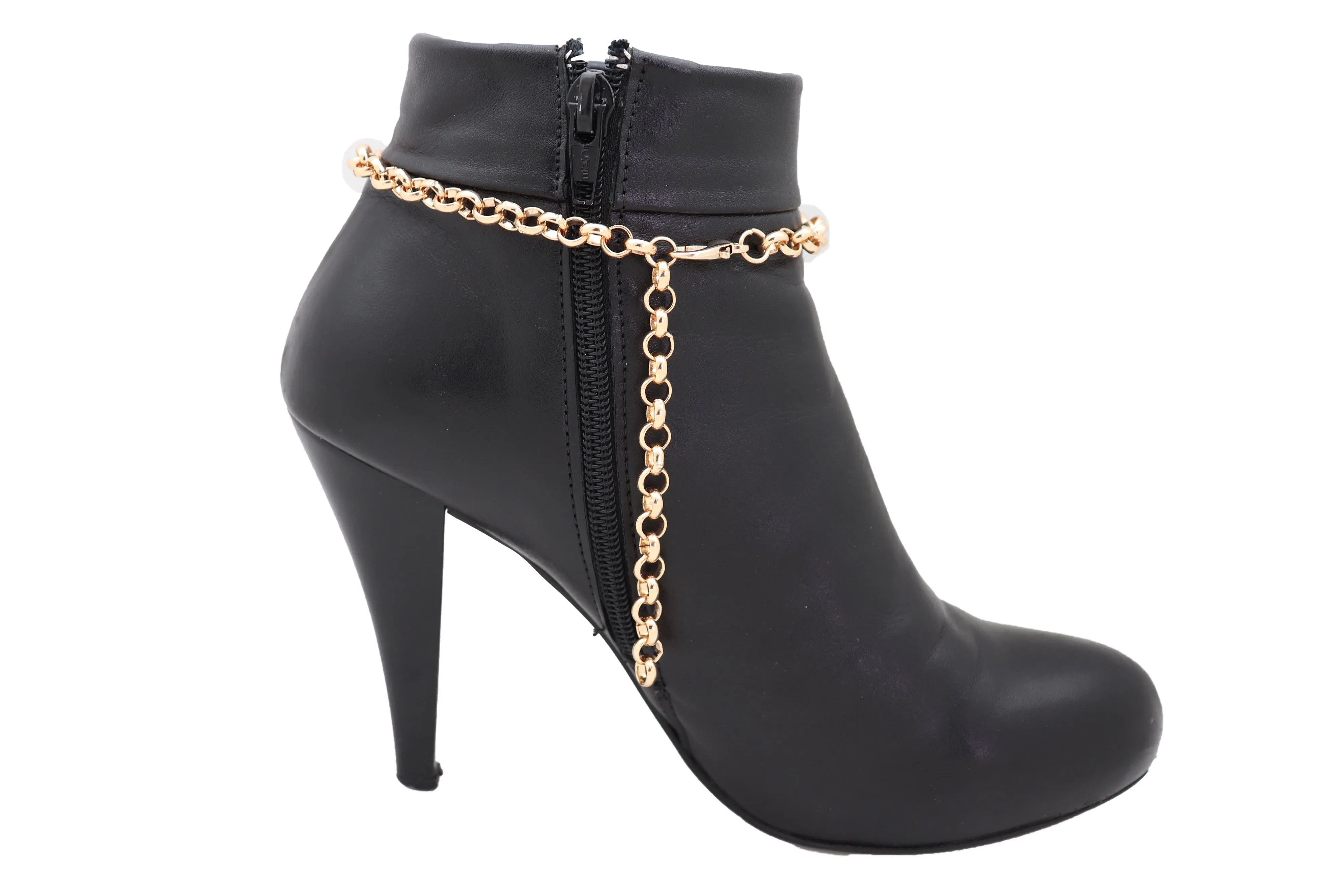 Women Gold Metal Chain Boot Bracelet Anklet Shoe SEXY Charm Hip Hop Street