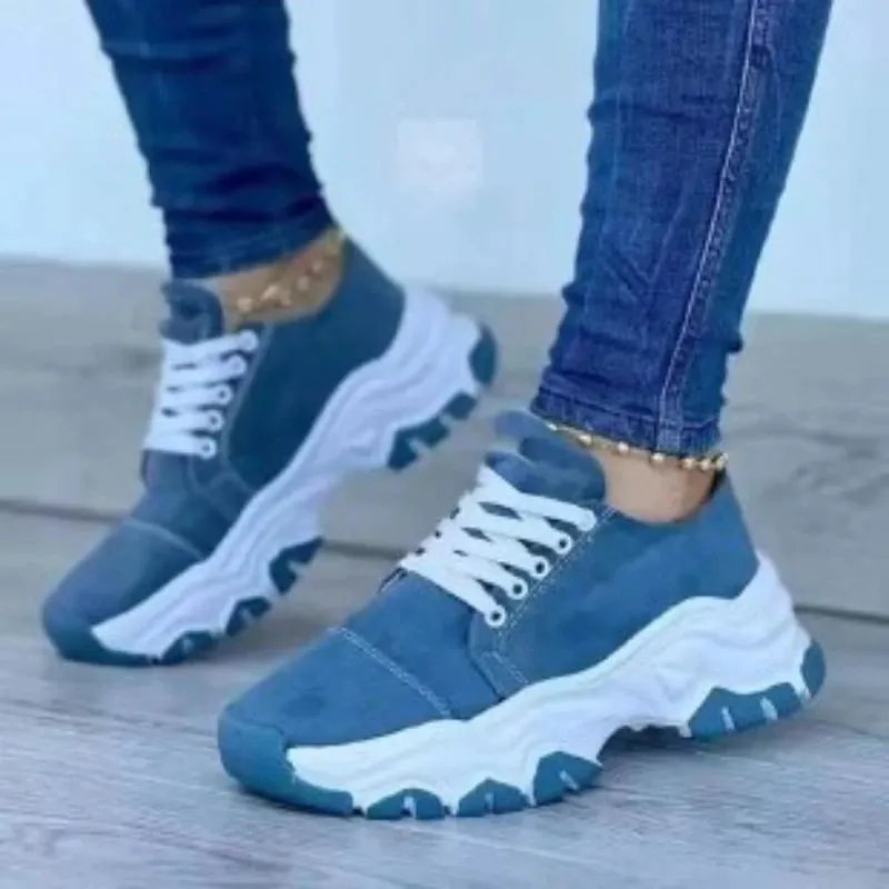 Women Vulcanized Shoes Platform Shoes for Women 2023 Solid Color Suede Womens Sneakers Comfortable Casual Zapatillas Footwear
