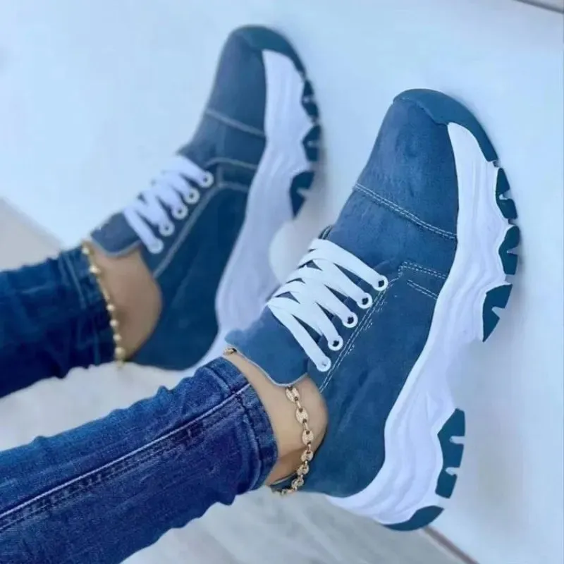 Women Vulcanized Shoes Platform Shoes for Women 2023 Solid Color Suede Womens Sneakers Comfortable Casual Zapatillas Footwear