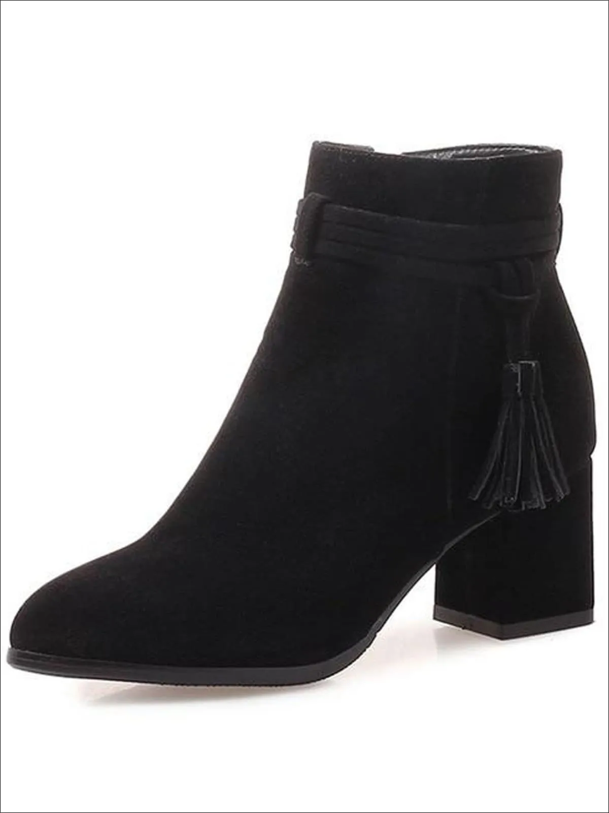 Women's Fall Square Heel Tassel Boots By Liv and Mia