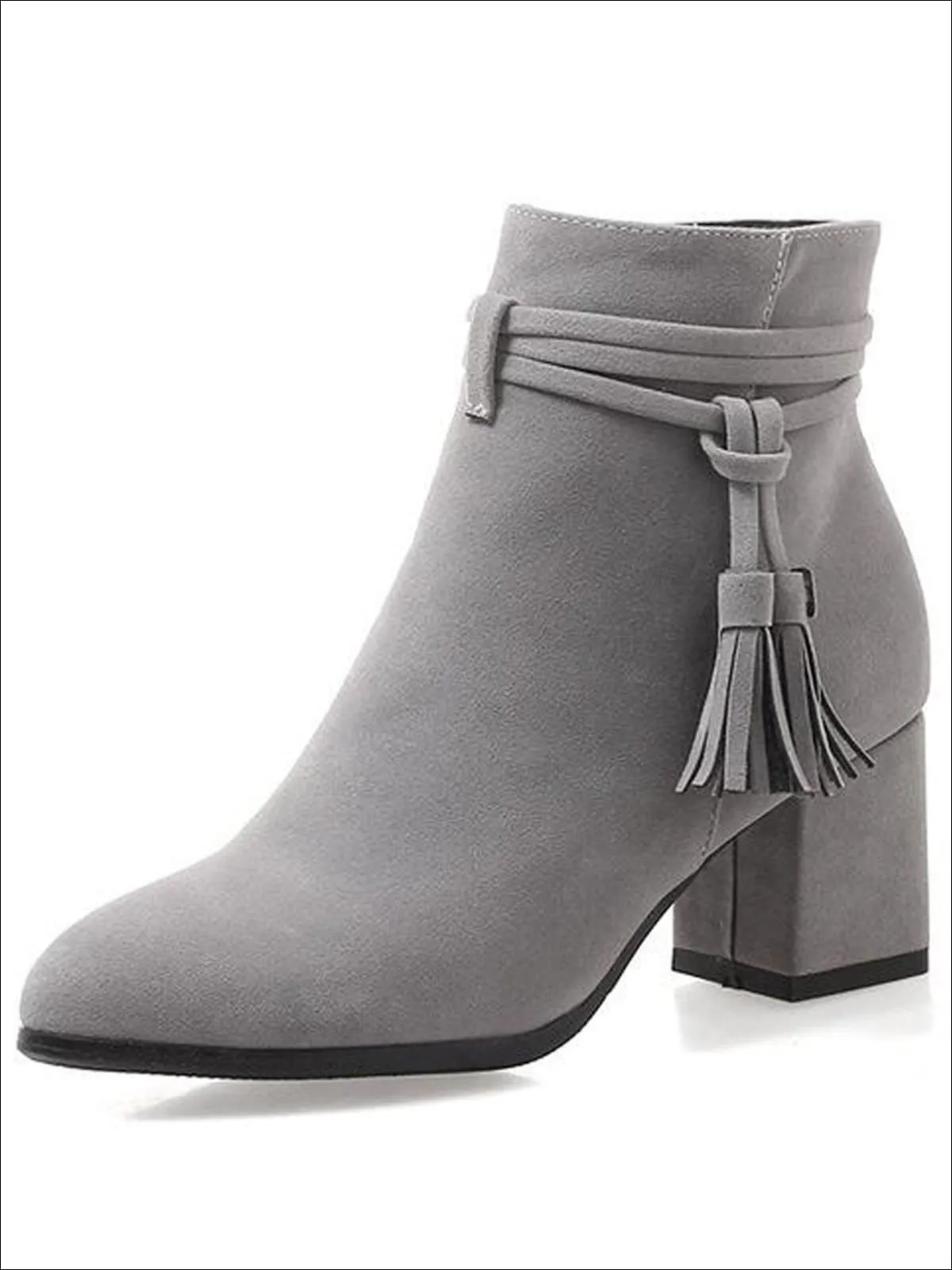 Women's Fall Square Heel Tassel Boots By Liv and Mia