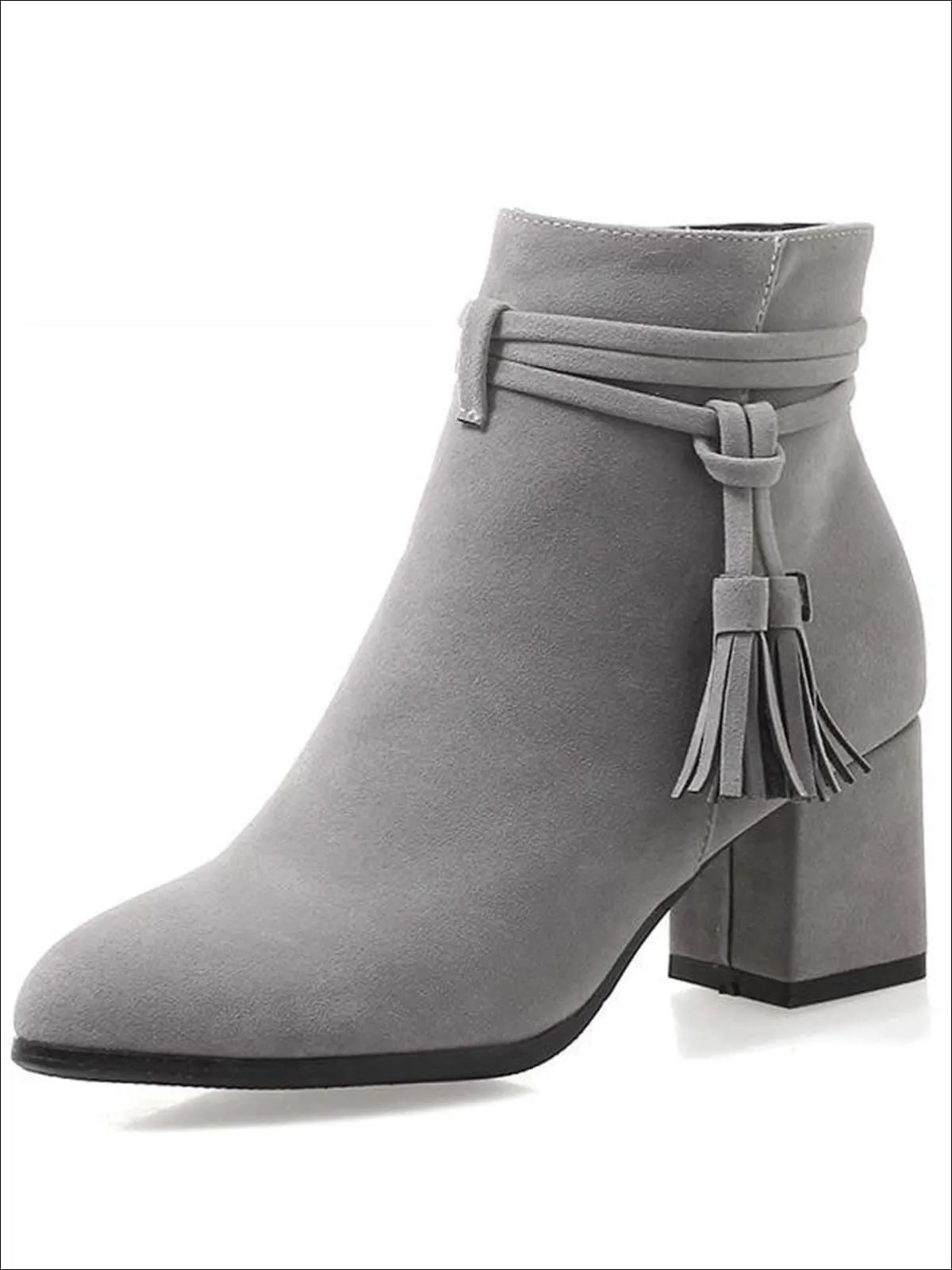 Women's Fall Square Heel Tassel Boots By Liv and Mia