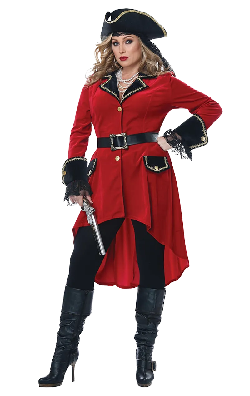 Womens Plus Size Captain Hook Costume