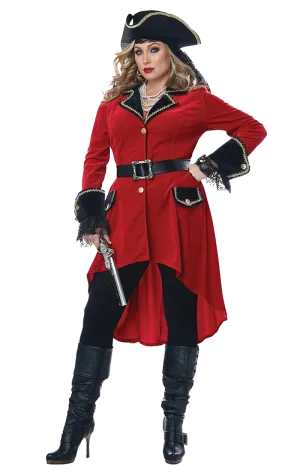 Womens Plus Size Captain Hook Costume