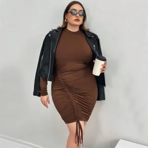Women’s Plus Size Ruched Bodycon Retro Dress