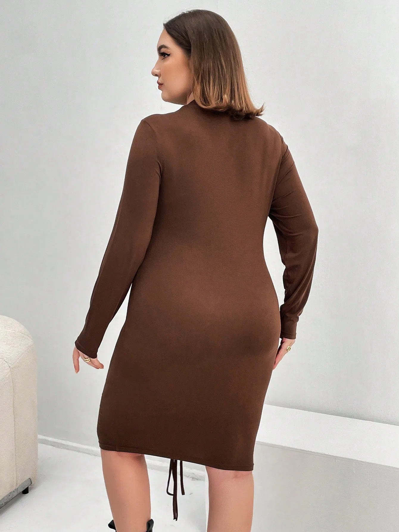 Women’s Plus Size Ruched Bodycon Retro Dress