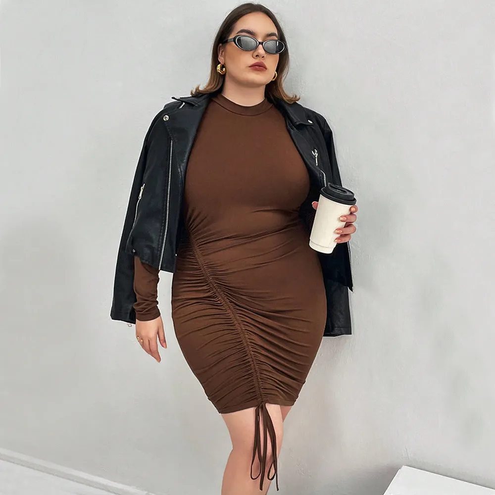Women’s Plus Size Ruched Bodycon Retro Dress