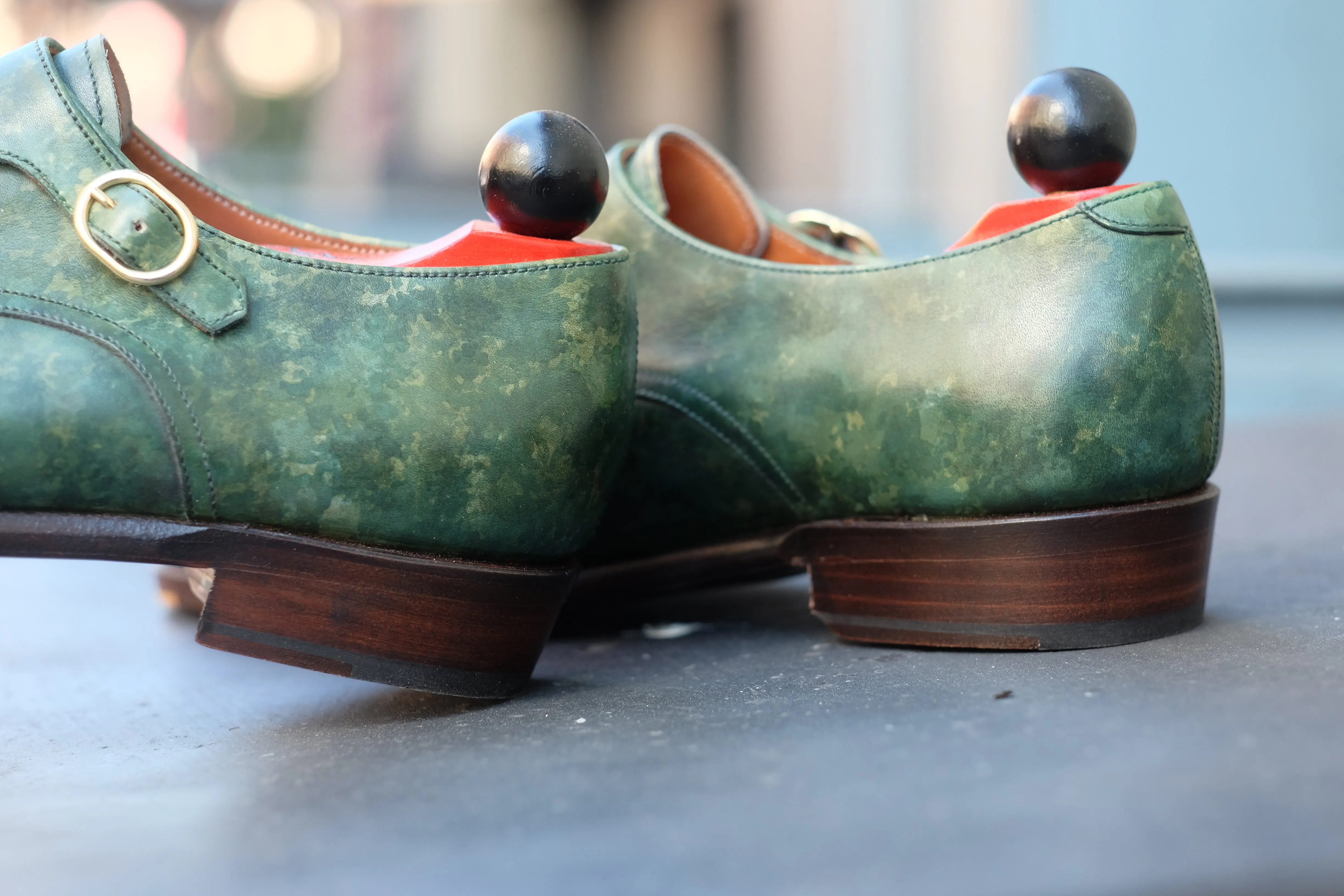Woodland - MTO - Forest Green Marble Patina - LPB Last - Single Leather Sole